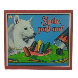Vintage 50s German Dog board game Spitz Pass Auf Watch Out beep Schmidt Germany